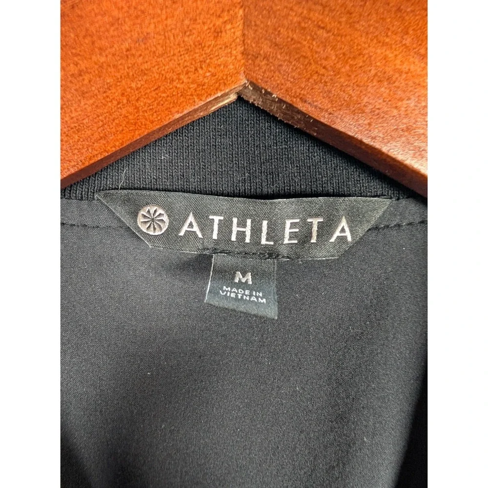 Athleta Black Utility Jacket with White Stripes
